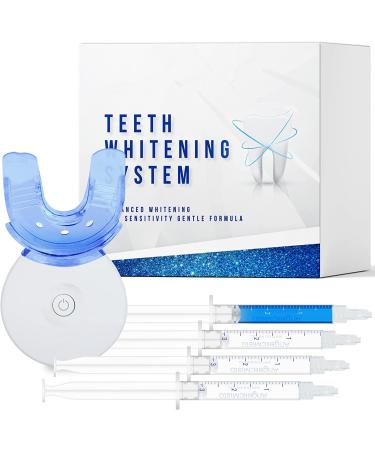 Teeth Whitening Kit at Home Whitening System - with a 5X LED Light 1 Mouth Tray 1 desensitizing Gel 3 whitening gels in 10 Minute Effectively Removes Stains. 5 Piece Set