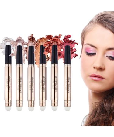 Dual Eyeshadow Stick 6 Colors Makeup Eyeshadow Pencil Crayon | Waterproof Eye Shadow Highlighter Stick for Natural Makeup Girls and Women A(1# 6#) - Buy Online on GoSupps.com