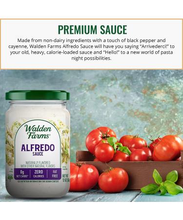 Walden Farms Light Alfredo Sauce 12 oz - Vegan & Keto Friendly, Non-Dairy Milk Substitute, 0g Net Carbs - Perfect for Chicken, Fish, Scampi & More - Buy Online on GoSupps.com