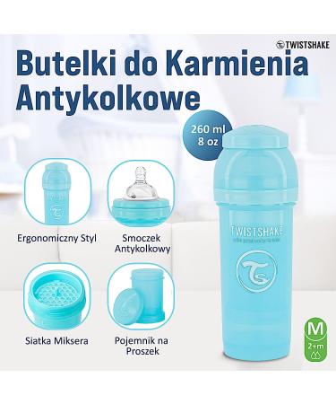 Twistshake Anti-Colic Baby Bottle Set with Milk Powder Container and Blender -3 Pieces|Includes 1 Cleaning Brush | Quick Flow - Buy Online on GoSupps.com