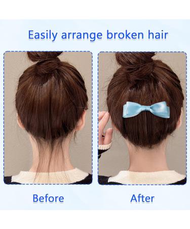 Hair Combs Slides for Women Side Bun Fine Hair Satin Bow Girls Decorative(Blue) - Buy Online on GoSupps.com