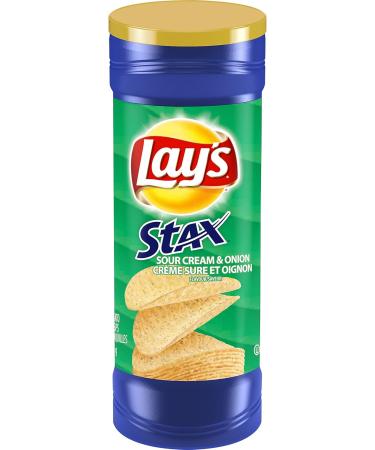 Lay's Stax Sour Cream & Onion Flavoured Potato Crisps Multi-Pack 155g (Pack of 17) - Buy Online on GoSupps.com