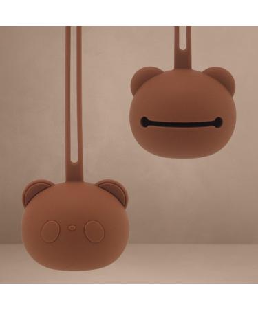 Caja Schnullerbox Silicone | BPA-Free Pacifier Storage | Panda Design | Safe & High-Quality Baby Accessories for Toddlers & Babies (Brown) - Buy Online on GoSupps.com