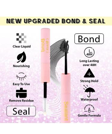 Mereton Super Strong Cluster Lash Glue & Sealant - Waterproof Latex-Free Formula for 48-Hour Hold | Black Eyelash Adhesive in Pink Bottle - Buy Online on GoSupps.com