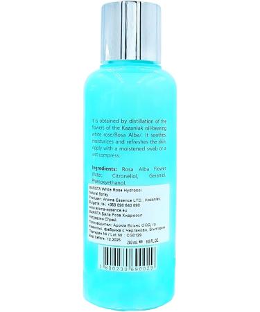 MARISTA White Rose Hydrosol 200 ml by Aroma Essence - Soothing & Deeply Hydrating Spray for Skin and Hair Pure Rose Face Toner Vegan Against Acne Scars & Rashes - Buy Online on GoSupps.com