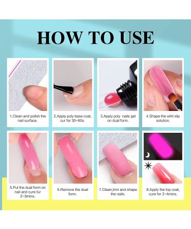 Morovan Glow in the Dark Poly Gel Nail Kit - 7 Colors Nail Extension Builder Gel Manicure Kit - Buy Online on GoSupps.com
