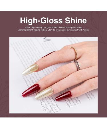 Autumn Gel Nail Polish Set - 6 Colors Red Silver Champagne Gold Soak Off LED Kit for Beginners - Buy Online on GoSupps.com