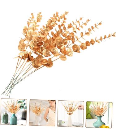 Zerodeko 20 Pcs Eucalyptus Leaves Artificial Leaves Artificial Greenery Stems Artificial Flowers Wedding Centerpiece Home Decor Gold Wedding Decor Household Decor Vase Bouquet Plastic Touch Goldenx2pcs 38X3CMx2pcs - Buy Online on GoSupps.com