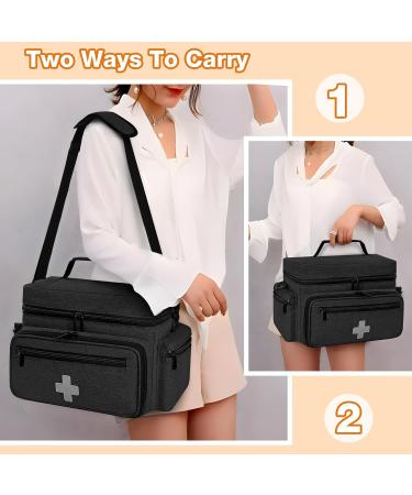 HomeWit Empty First Aid Bag - Emergency Medical Organizer for Nurses & Doctors | Travel-Friendly Design | Black - Buy Online on GoSupps.com