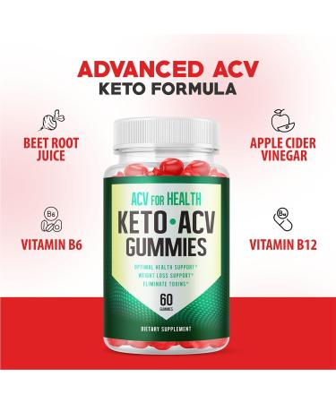 2 Pack ACV for Health Keto Gummies - Weight Loss with Apple Cider Vinegar - Vegan Formula with B12 & B6 (120 Gummies) - Buy Online on GoSupps.com