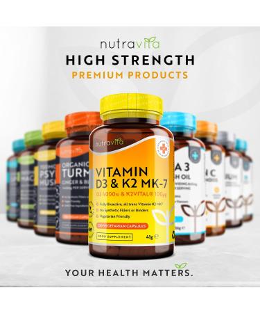 Max Strength Vitamin D3 4000 IU & Vitamin K2 100ug MK7 - 120 Capsules, Immune Support - UK Made - Buy Online on GoSupps.com