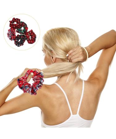 Christmas Hair Scrunchies - 5 Elastic Hair Ties for Festive Ponytails | Perfect Xmas Party Accessories - Buy Online on GoSupps.com