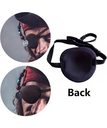 HAOBIN 3 Pieces Single Eye Mask Amblyopia Eye Patches Adjustable Elastic Eye Patches Soft Adjustable Pirate Eye Patch for Treating Human Amblyopia (Black) - Buy Online on GoSupps.com