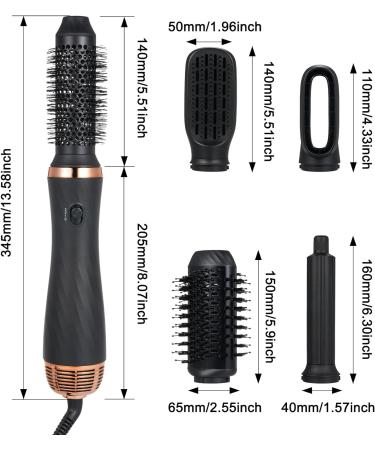 Warm Air Brush Set - 6-in-1 Airstyler Ionic Styler Brush & Hair Dryer | Versatile Airflow Curling Iron & Straightener for Smoothing & Volume - Perfect for All Hair Types - Buy Online on GoSupps.com