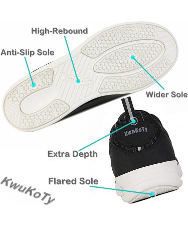 Wide Orthopedic Walking Shoes for Plantar Fasciitis and Diabetes | KWUKOTY | Women 7.5-13 Men 6.5-12 | Black - Buy Online on GoSupps.com