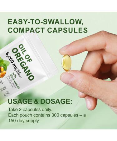 RTQSU Oil of Oregano with Black Seed Oil - Oil of Oregano Capsules Aceite de Or gano Capsulas Immune Support Non-GMO Gluten Free 6000MG 300 Softgels - Buy Online on GoSupps.com