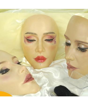  Cryfokt 5D Silicone Reusable Makeup Mannequin Face Board with 20ml Makeup Remover Oil Eyeshadow for Complete Practice - Buy Online on GoSupps.com