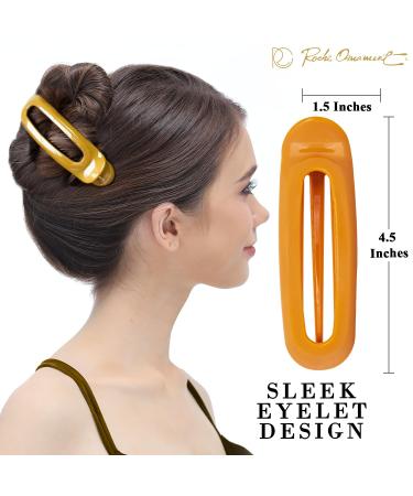 RC Roche 6-Pack Oval Hair Clips for Women - Stylish Egg-Shaped Ducking Beak Design French Fashion Solid Hold Medium Classic Multifolitis - Buy Online on GoSupps.com