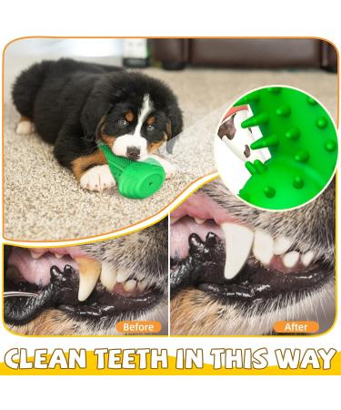 Dog Toys for Small Dogs Dog Toothbrush for Teething Cleaning Rubber Dog Squeaky Toys for Puppy Christmas Dog Gifts For Small Dog Green - Buy Online on GoSupps.com