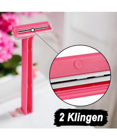 100 Disposable Razors - Double Blade Hygienic Shaving - Versatile & Comfortable - Perfect for Everyday Use - Bulk Pink Razor Pack - Buy Online on GoSupps.com