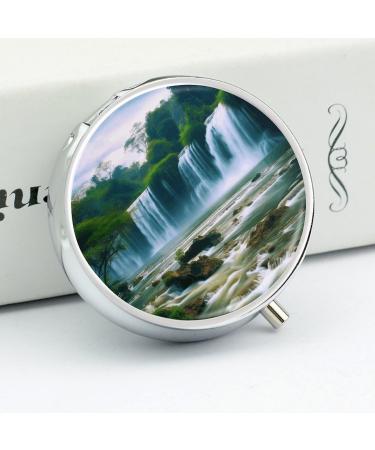 Buy Portable 3 Compartment Pill Box - Waterfall Scenery - Travel Pill Organizer for Purse & Pocket - Buy Online on GoSupps.com