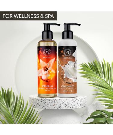 Buy Sensual Vanilla Coconut Massage Oil 2x200ml - Edible Kissable Body Oil with Almond & Grape Seed Oil for Relaxation - Buy Online on GoSupps.com