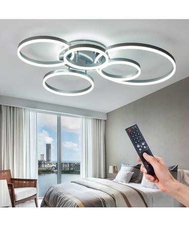 Led dimmable ceiling lamp ceiling spotlight round 4 flame in ring optics 85W living room ceiling light aluminum decorative chandelier for bedroom living room office study white