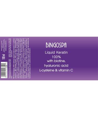Bingospa Liquid Keratin 100% - Strong & Healthy Hair Solution with Biotin Hyaluronic Acid L-Cysteine & Vitamin C | 100ml for Hair Loss & Gaps - Buy Online on GoSupps.com