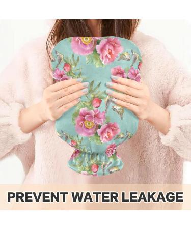 NAANLE 2L Heat Bottle with Floral Poppy Cover | Pain Relief & Therapy | Transparent Hot Water Bottle for Back & Neck Care - Buy Online on GoSupps.com