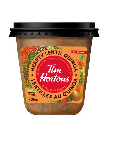 Tim Hortons Hearty Lentil Quinoa Soup Ready to Serve On the Go 400ml Lentil 400 ml (Pack of 1)