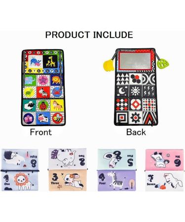 Zenovate Baby Mirror Toys - Foldable Montessori Sensory Toys for Newborns 0-12 Months | Crackling Book & Contrast Designs - Buy Online on GoSupps.com