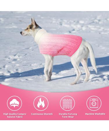 Cit toile Warm Winter Dog Sweater | Soft Knitted Turtleneck Coat for Small & Medium Pets | Color Gradient Pink for Cold Weather - XS & X-Small - Buy Online on GoSupps.com