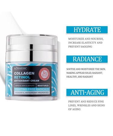 Retinol Collagen Face Cream - Anti-Aging Night Moisturizer for Smooth Skin | 1.78 oz - Buy Online on GoSupps.com