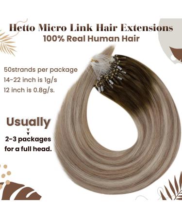 Buy Hetto Blonde Microring Real Hair Extensions - Balayage #3/8/22 40g 30cm for International Shipping - Buy Online on GoSupps.com