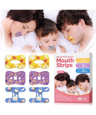 Mouth Tape for Sleeping New Generation Anti Snoring Sleep Strips 3 Stage Mouth Tape for Better Nose Breathing Less Mouth Breathing Improve Night Sleep and Instant Snoring Relief Sleep Tape 90PCS