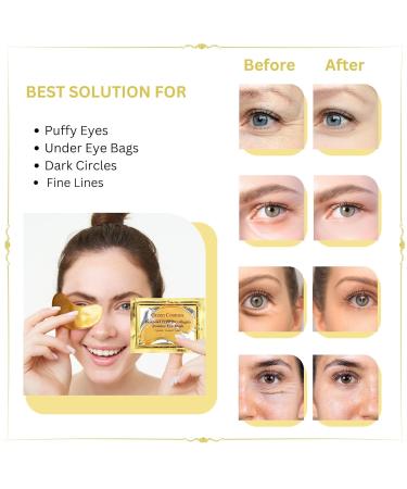 30 Pairs 24K Gold Under Eye Patches | Collagen Gel Masks for Dark Circles & Puffiness Treatment - Buy Online on GoSupps.com