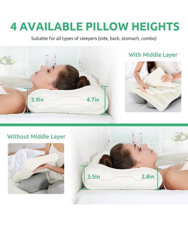 UTTU Sandwich Pillow Queen Size - Orthopedic Cervical Pillow for Neck Pain Relief - Memory Foam, Adjustable & CertiPUR-US Certified - Ideal for Side Sleepers - Buy Online on GoSupps.com