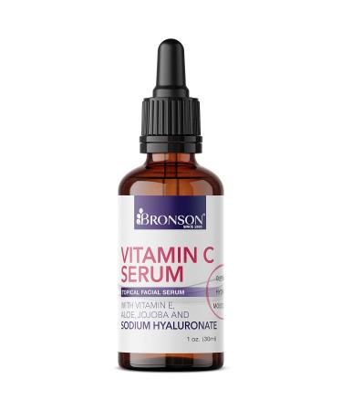Bronson Vitamin C Serum - Anti-Aging Hydrating Facial Serum with Hyaluronic Acid Vitamin E & Aloe - Brightens Dark Spots & Reduces Fine Lines - 1 oz - Buy Online on GoSupps.com