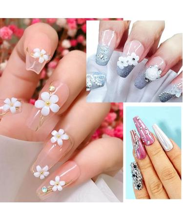 3D Flowers Nail Art Charms Rhinestones Kit - 400 Acrylic Flowers, 1500 AB Rhinestones, 200 Butterfly Charms - Nail Art Craft Decoration Set - Buy Online on GoSupps.com