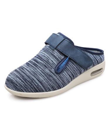 NVBHOF Men's Diabetic Shoes Swollen Feet Diabetic Edema Boots Slippers Comfy Orthopedic Footwear Non Slip Widening for Elderly Swollen Feet Plantar Fasciitis (Color : Light Blue Size : 12)