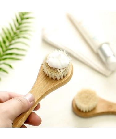 3 Pcs Manual Facial Cleansing Brushes - Natural Horsehair Exfoliating Face Brush for Deep Pore Cleansing & Blackhead Removal - Buy Online on GoSupps.com