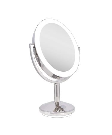 Zadro 9 Cordless LED Makeup Mirror with 5X/1X Magnification and USB Port - Polished Nickel - Buy Online on GoSupps.com