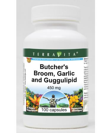 Butcher's Broom Garlic and Guggulipid - 450 mg (100 Capsules ZIN: 517342)