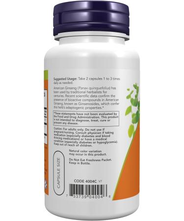 NOW American Ginseng 100 Capsules (Pack of 2) - Buy Online on GoSupps.com