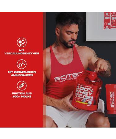 Scitec Nutrition 100% Whey Protein Professional - Gluten-Free Digestive Enzymes & Amino Acids - Peanut Butter Flavor 2.35 kg - International Shipping Available - Buy Online on GoSupps.com