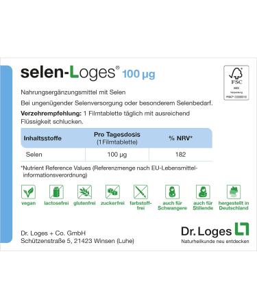 Buy selen-Loges 100 g - 200 Film-Coated Tablets | Selenium Food Supplement | International Shipping - Buy Online on GoSupps.com