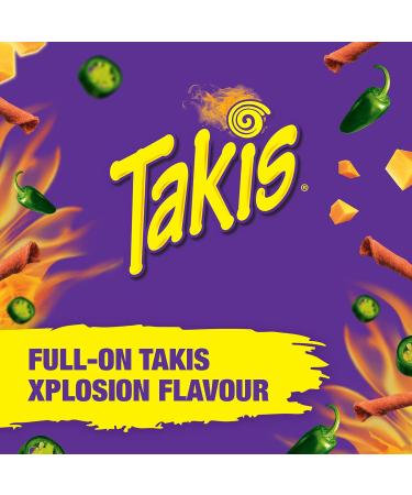 Takis Zesty Nacho Xplosion Rolled Tortilla Chips - Crunch Corn Chips Snack Box - Pack Of 18-90g Individual Bags Zesty Nacho Xplosion 90 g (Pack of 18) - Buy Online on GoSupps.com