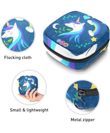 Stylish Unicorn Floral Period Kit - Portable Women's Storage Bag with Pockets for Feminine Products - Buy Online on GoSupps.com