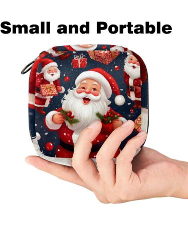 Santa Claus Pattern Women Bands Storage Bag - Big Capacity Menstrual Cup & Makeup Organizer for Travel | 1 Count - Buy Online on GoSupps.com