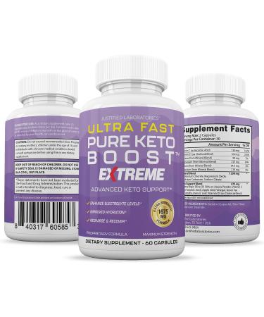 (2 Pack) Ultra Fast Pure Keto Boost Extreme Keto Pills 1675MG New & Improved Formula Contains Apple Cider Vinegar Extra Virgin Olive Oil Powder Green Tea Leaf 120 Capsules - Buy Online on GoSupps.com